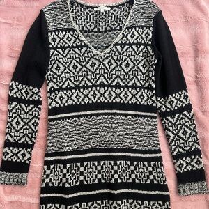Miss Me Monochrome Knit Pattern Top